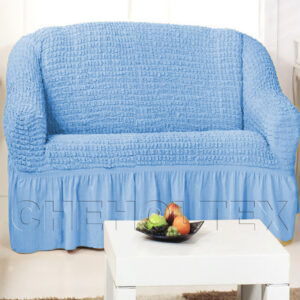 Чехол на 2-х местный диван, цвет голубой