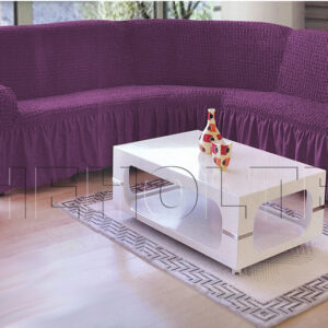 Чехол на угловой диван, цвет фиолетовый (слива)